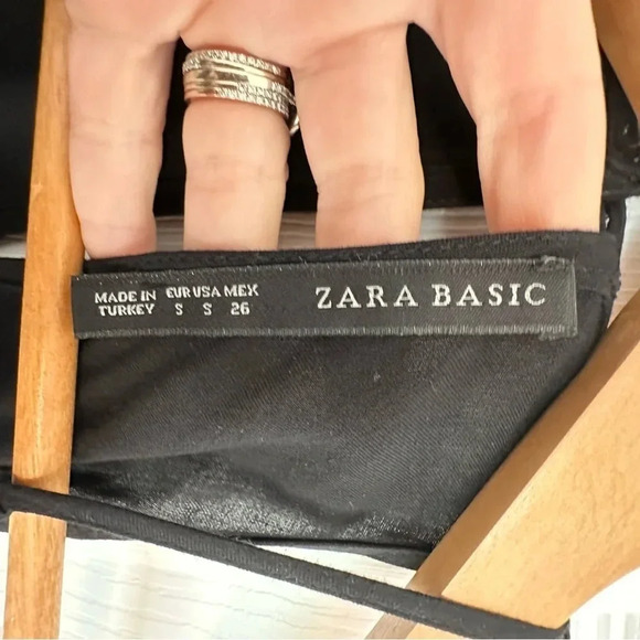 Zara Basics Maxi Black Dress Viscose Halter Neck Beading and Fringe Size Sm… - Picture 10 of 14